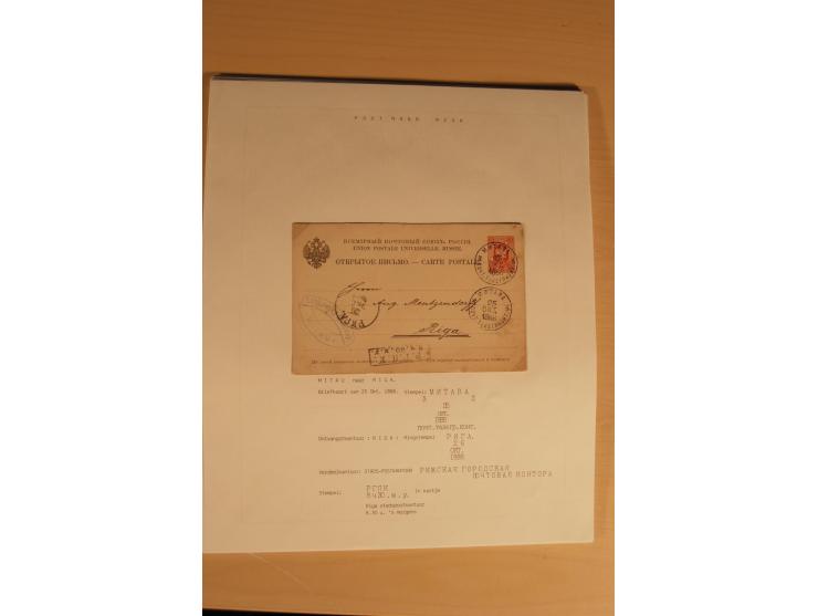 1762/1917, Die Postverbindungen von und nach Riga, Sammlung mit Briefen, Karten und Ganzsachen, dabei die Stempel Rigas ab 17