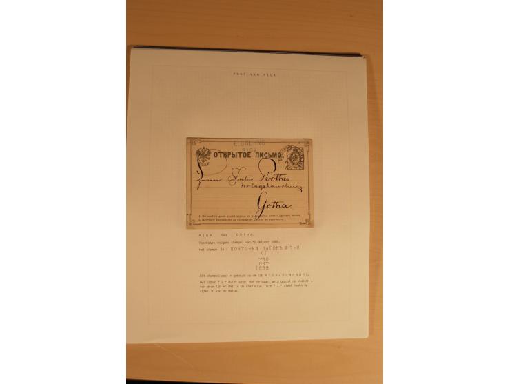 1762/1917, Die Postverbindungen von und nach Riga, Sammlung mit Briefen, Karten und Ganzsachen, dabei die Stempel Rigas ab 17