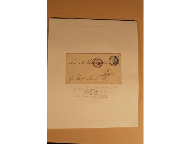1762/1917, Die Postverbindungen von und nach Riga, Sammlung mit Briefen, Karten und Ganzsachen, dabei die Stempel Rigas ab 17