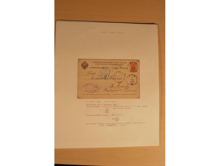 1762/1917, Die Postverbindungen von und nach Riga, Sammlung mit Briefen, Karten und Ganzsachen, dabei die Stempel Rigas ab 17