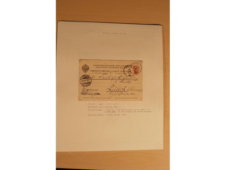 1762/1917, Die Postverbindungen von und nach Riga, Sammlung mit Briefen, Karten und Ganzsachen, dabei die Stempel Rigas ab 17