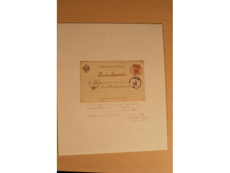 1762/1917, Die Postverbindungen von und nach Riga, Sammlung mit Briefen, Karten und Ganzsachen, dabei die Stempel Rigas ab 17