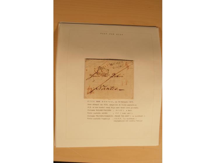 1762/1917, Die Postverbindungen von und nach Riga, Sammlung mit Briefen, Karten und Ganzsachen, dabei die Stempel Rigas ab 17