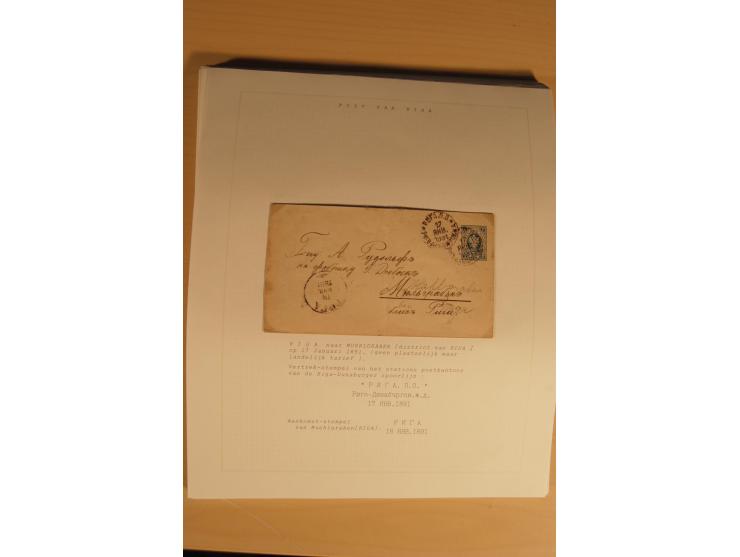 1762/1917, Die Postverbindungen von und nach Riga, Sammlung mit Briefen, Karten und Ganzsachen, dabei die Stempel Rigas ab 17