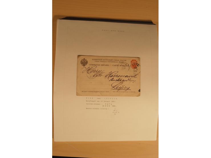1762/1917, Die Postverbindungen von und nach Riga, Sammlung mit Briefen, Karten und Ganzsachen, dabei die Stempel Rigas ab 17