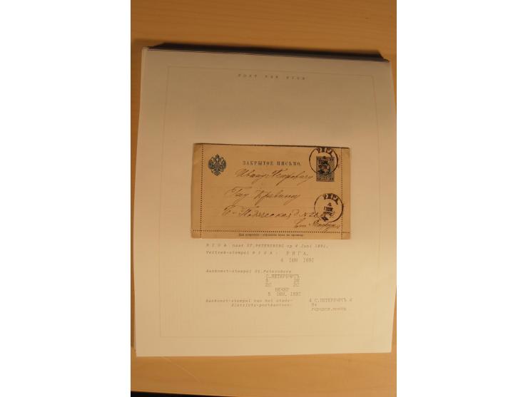 1762/1917, Die Postverbindungen von und nach Riga, Sammlung mit Briefen, Karten und Ganzsachen, dabei die Stempel Rigas ab 17