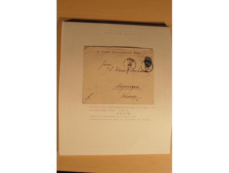 1762/1917, Die Postverbindungen von und nach Riga, Sammlung mit Briefen, Karten und Ganzsachen, dabei die Stempel Rigas ab 17