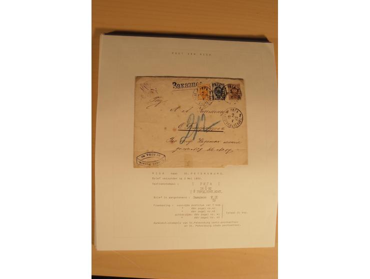 1762/1917, Die Postverbindungen von und nach Riga, Sammlung mit Briefen, Karten und Ganzsachen, dabei die Stempel Rigas ab 17