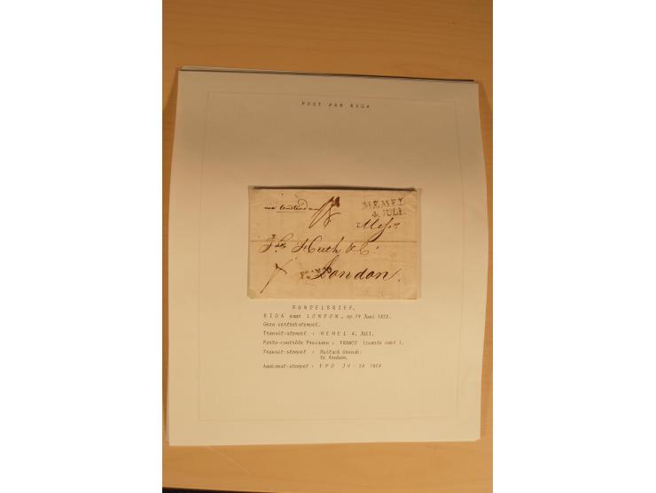 1762/1917, Die Postverbindungen von und nach Riga, Sammlung mit Briefen, Karten und Ganzsachen, dabei die Stempel Rigas ab 17