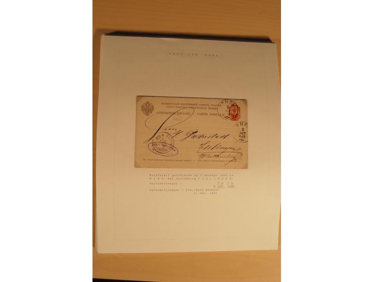 1762/1917, Die Postverbindungen von und nach Riga, Sammlung mit Briefen, Karten und Ganzsachen, dabei die Stempel Rigas ab 17