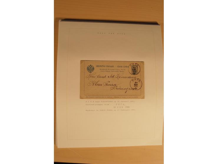 1762/1917, Die Postverbindungen von und nach Riga, Sammlung mit Briefen, Karten und Ganzsachen, dabei die Stempel Rigas ab 17