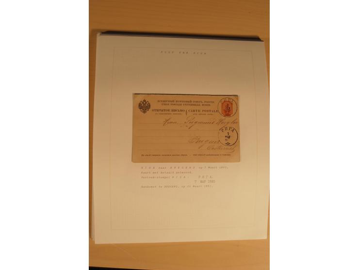 1762/1917, Die Postverbindungen von und nach Riga, Sammlung mit Briefen, Karten und Ganzsachen, dabei die Stempel Rigas ab 17