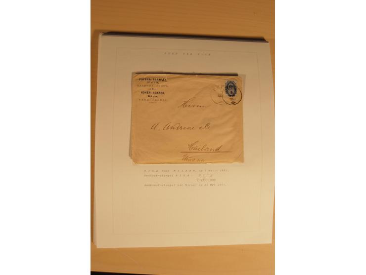 1762/1917, Die Postverbindungen von und nach Riga, Sammlung mit Briefen, Karten und Ganzsachen, dabei die Stempel Rigas ab 17