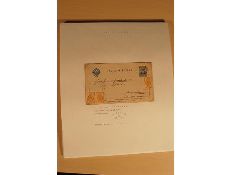 1762/1917, Die Postverbindungen von und nach Riga, Sammlung mit Briefen, Karten und Ganzsachen, dabei die Stempel Rigas ab 17