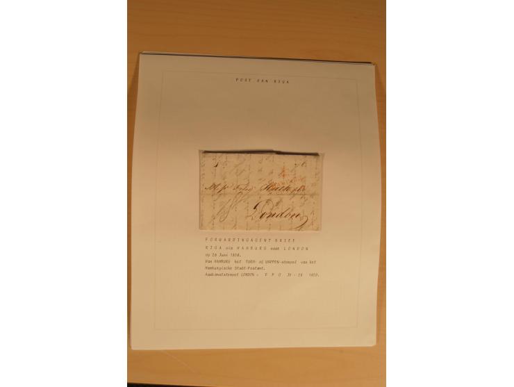 1762/1917, Die Postverbindungen von und nach Riga, Sammlung mit Briefen, Karten und Ganzsachen, dabei die Stempel Rigas ab 17