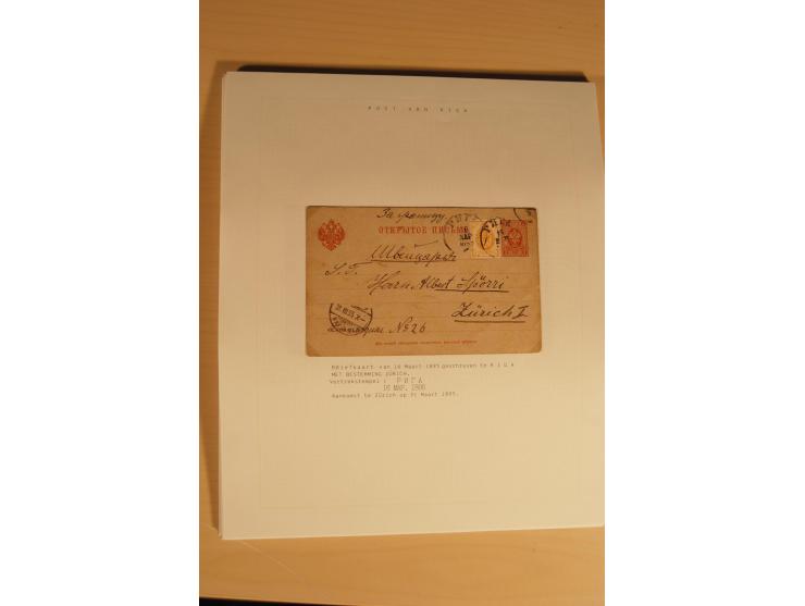 1762/1917, Die Postverbindungen von und nach Riga, Sammlung mit Briefen, Karten und Ganzsachen, dabei die Stempel Rigas ab 17