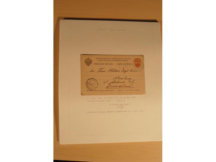 1762/1917, Die Postverbindungen von und nach Riga, Sammlung mit Briefen, Karten und Ganzsachen, dabei die Stempel Rigas ab 17