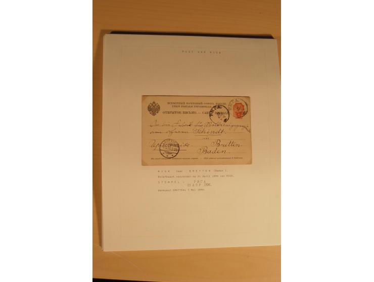 1762/1917, Die Postverbindungen von und nach Riga, Sammlung mit Briefen, Karten und Ganzsachen, dabei die Stempel Rigas ab 17