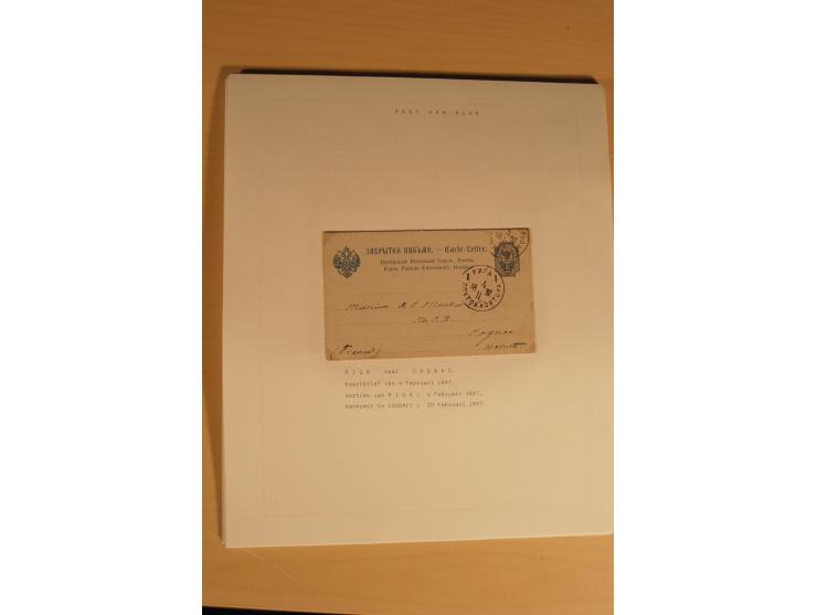 1762/1917, Die Postverbindungen von und nach Riga, Sammlung mit Briefen, Karten und Ganzsachen, dabei die Stempel Rigas ab 17