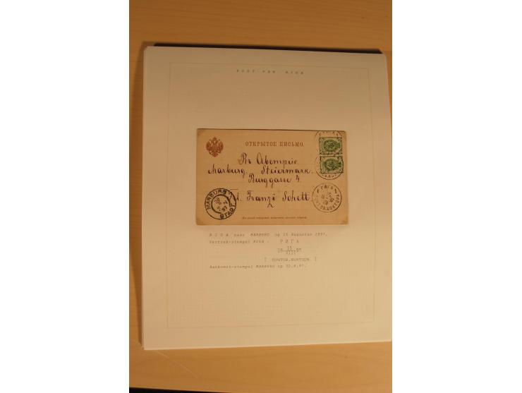 1762/1917, Die Postverbindungen von und nach Riga, Sammlung mit Briefen, Karten und Ganzsachen, dabei die Stempel Rigas ab 17