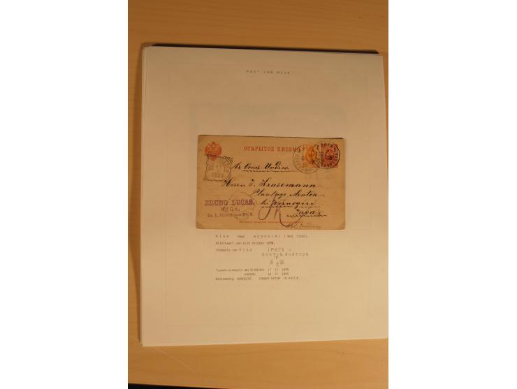 1762/1917, Die Postverbindungen von und nach Riga, Sammlung mit Briefen, Karten und Ganzsachen, dabei die Stempel Rigas ab 17