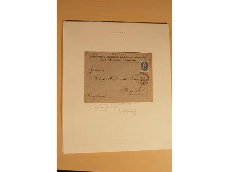 1762/1917, Die Postverbindungen von und nach Riga, Sammlung mit Briefen, Karten und Ganzsachen, dabei die Stempel Rigas ab 17
