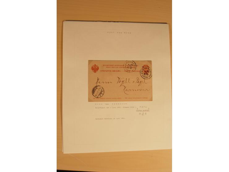 1762/1917, Die Postverbindungen von und nach Riga, Sammlung mit Briefen, Karten und Ganzsachen, dabei die Stempel Rigas ab 17