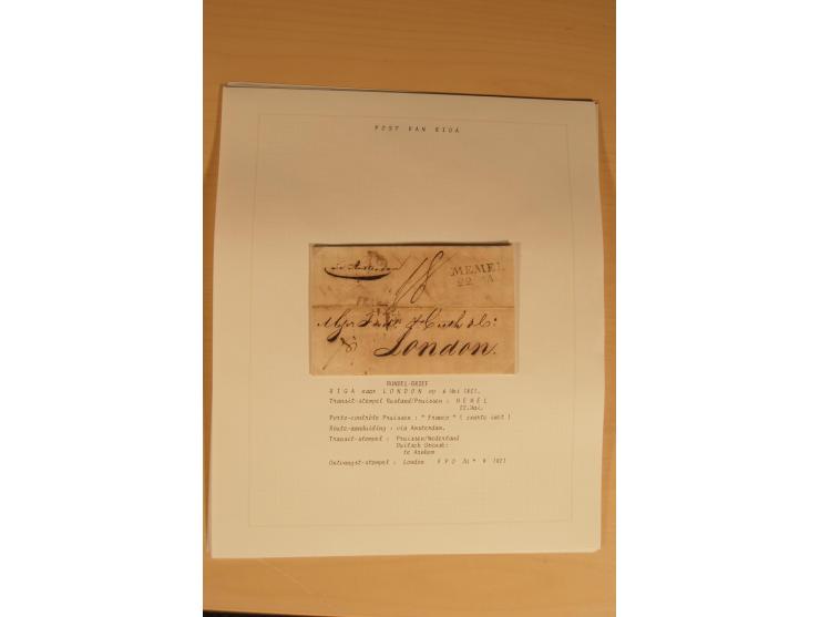 1762/1917, Die Postverbindungen von und nach Riga, Sammlung mit Briefen, Karten und Ganzsachen, dabei die Stempel Rigas ab 17
