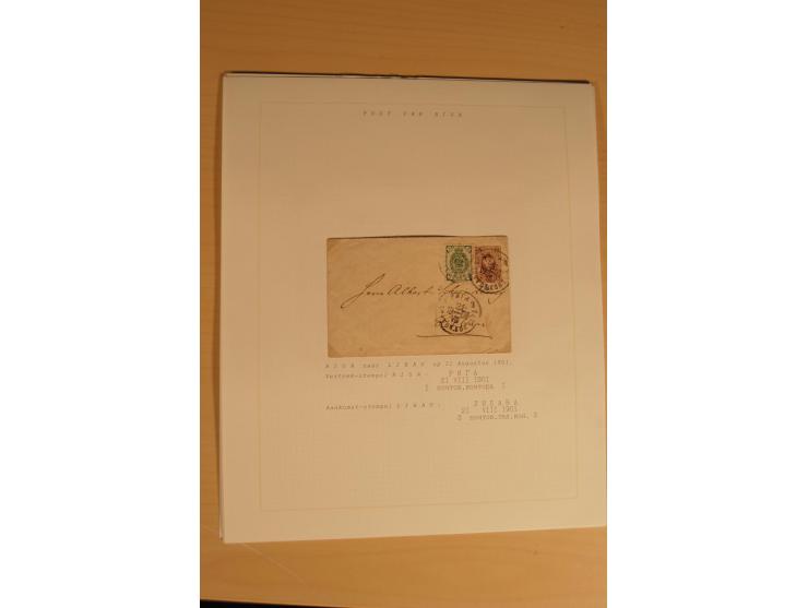 1762/1917, Die Postverbindungen von und nach Riga, Sammlung mit Briefen, Karten und Ganzsachen, dabei die Stempel Rigas ab 17