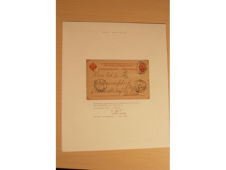 1762/1917, Die Postverbindungen von und nach Riga, Sammlung mit Briefen, Karten und Ganzsachen, dabei die Stempel Rigas ab 17