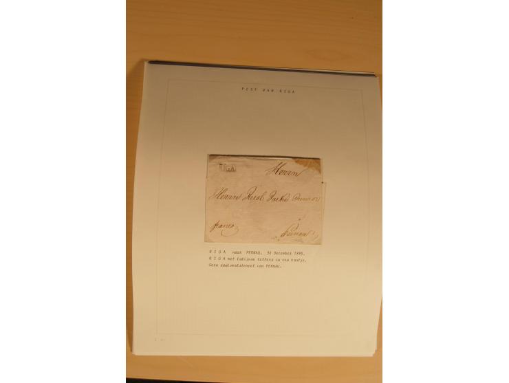 1762/1917, Die Postverbindungen von und nach Riga, Sammlung mit Briefen, Karten und Ganzsachen, dabei die Stempel Rigas ab 17
