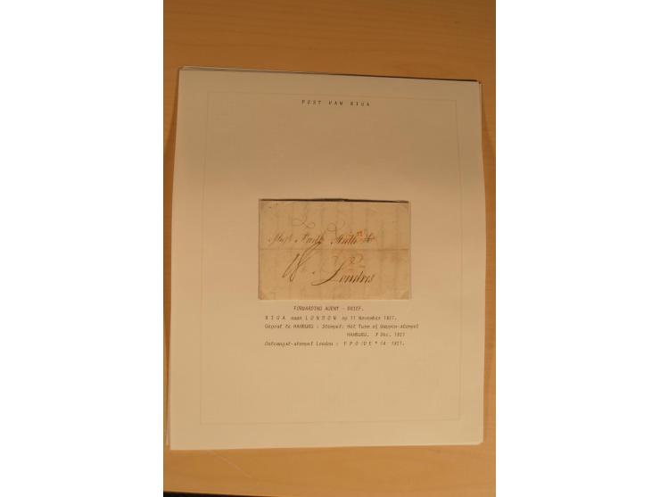 1762/1917, Die Postverbindungen von und nach Riga, Sammlung mit Briefen, Karten und Ganzsachen, dabei die Stempel Rigas ab 17