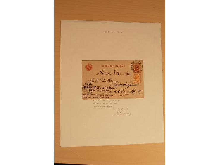 1762/1917, Die Postverbindungen von und nach Riga, Sammlung mit Briefen, Karten und Ganzsachen, dabei die Stempel Rigas ab 17