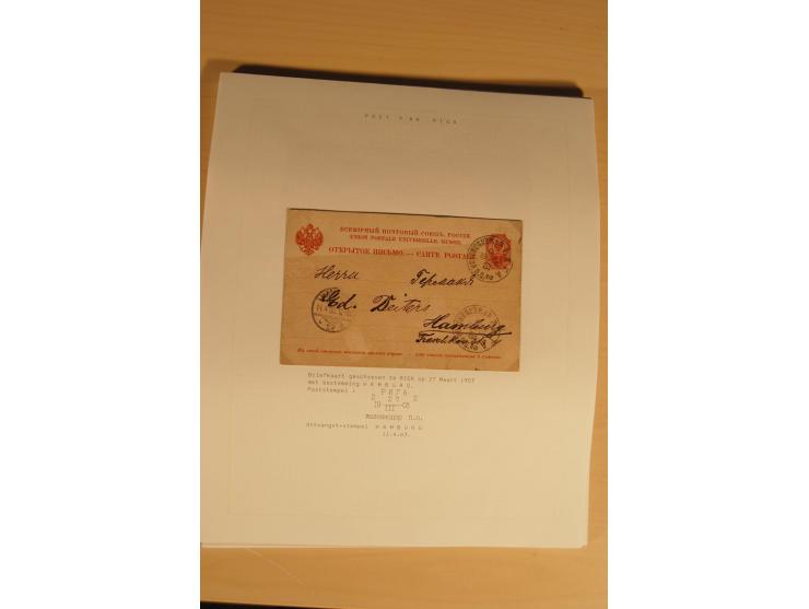 1762/1917, Die Postverbindungen von und nach Riga, Sammlung mit Briefen, Karten und Ganzsachen, dabei die Stempel Rigas ab 17