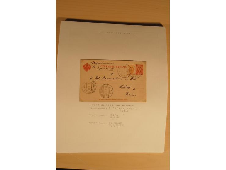 1762/1917, Die Postverbindungen von und nach Riga, Sammlung mit Briefen, Karten und Ganzsachen, dabei die Stempel Rigas ab 17