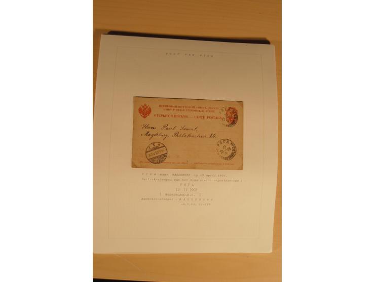 1762/1917, Die Postverbindungen von und nach Riga, Sammlung mit Briefen, Karten und Ganzsachen, dabei die Stempel Rigas ab 17