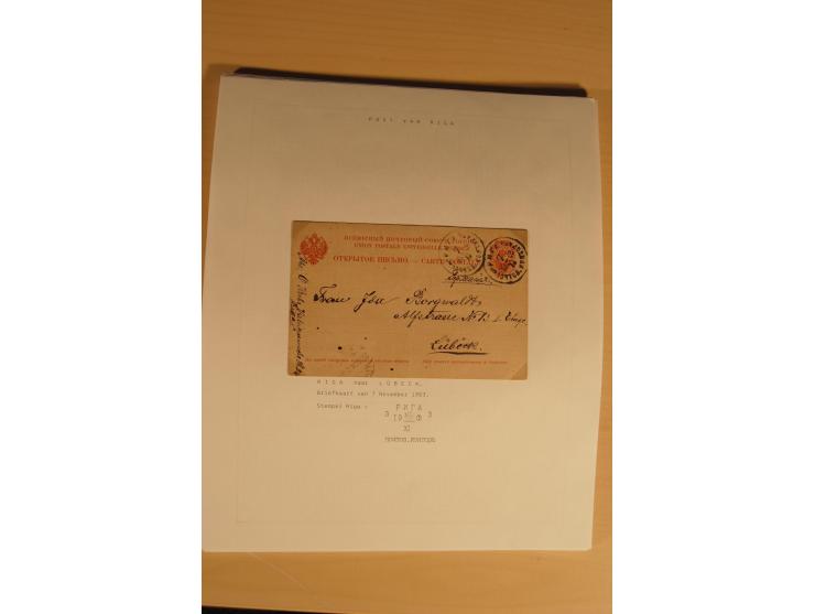 1762/1917, Die Postverbindungen von und nach Riga, Sammlung mit Briefen, Karten und Ganzsachen, dabei die Stempel Rigas ab 17