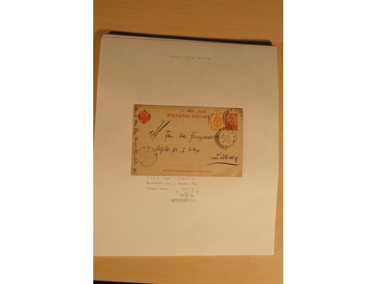 1762/1917, Die Postverbindungen von und nach Riga, Sammlung mit Briefen, Karten und Ganzsachen, dabei die Stempel Rigas ab 17