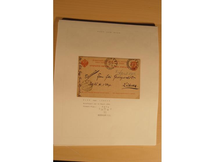 1762/1917, Die Postverbindungen von und nach Riga, Sammlung mit Briefen, Karten und Ganzsachen, dabei die Stempel Rigas ab 17