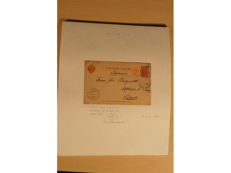 1762/1917, Die Postverbindungen von und nach Riga, Sammlung mit Briefen, Karten und Ganzsachen, dabei die Stempel Rigas ab 17