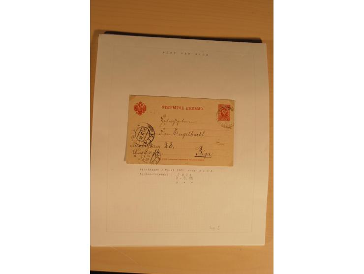 1762/1917, Die Postverbindungen von und nach Riga, Sammlung mit Briefen, Karten und Ganzsachen, dabei die Stempel Rigas ab 17
