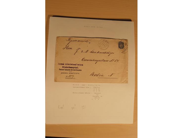 1762/1917, Die Postverbindungen von und nach Riga, Sammlung mit Briefen, Karten und Ganzsachen, dabei die Stempel Rigas ab 17