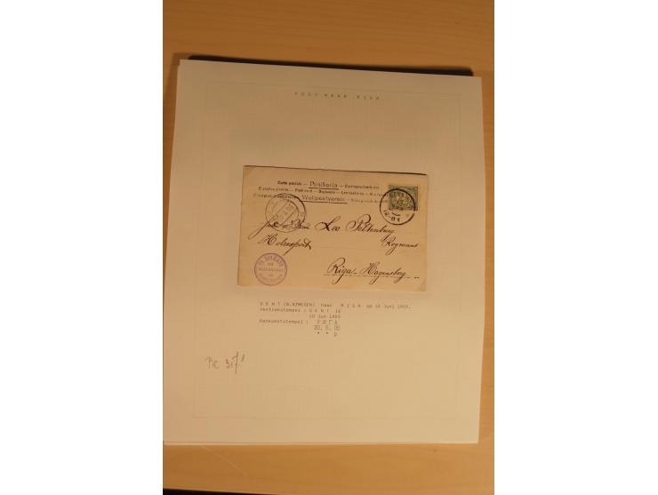 1762/1917, Die Postverbindungen von und nach Riga, Sammlung mit Briefen, Karten und Ganzsachen, dabei die Stempel Rigas ab 17