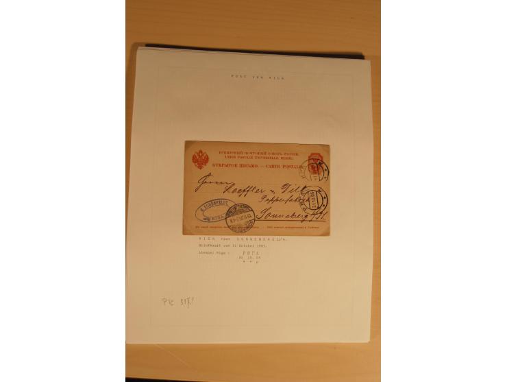 1762/1917, Die Postverbindungen von und nach Riga, Sammlung mit Briefen, Karten und Ganzsachen, dabei die Stempel Rigas ab 17
