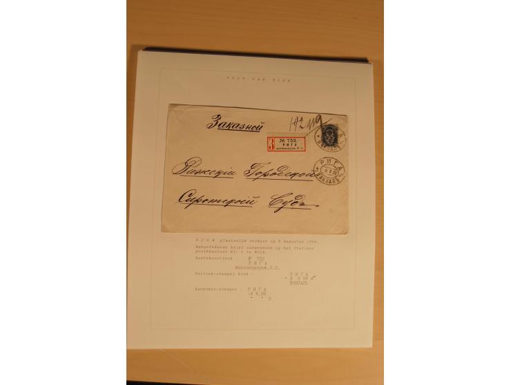 1762/1917, Die Postverbindungen von und nach Riga, Sammlung mit Briefen, Karten und Ganzsachen, dabei die Stempel Rigas ab 17