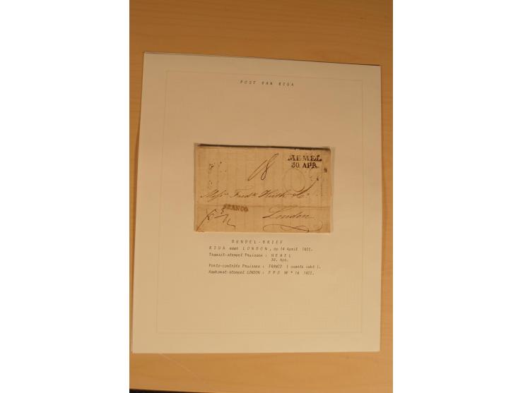 1762/1917, Die Postverbindungen von und nach Riga, Sammlung mit Briefen, Karten und Ganzsachen, dabei die Stempel Rigas ab 17