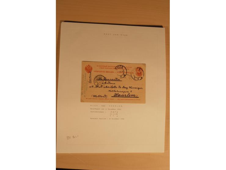 1762/1917, Die Postverbindungen von und nach Riga, Sammlung mit Briefen, Karten und Ganzsachen, dabei die Stempel Rigas ab 17