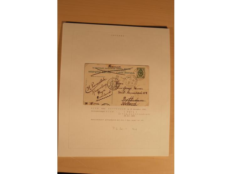 1762/1917, Die Postverbindungen von und nach Riga, Sammlung mit Briefen, Karten und Ganzsachen, dabei die Stempel Rigas ab 17