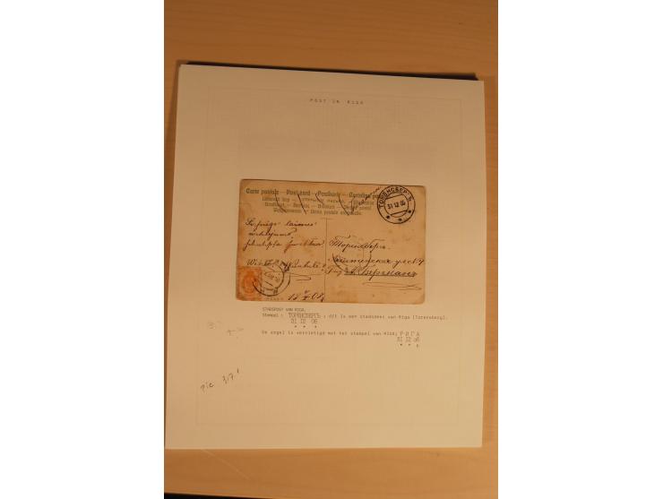 1762/1917, Die Postverbindungen von und nach Riga, Sammlung mit Briefen, Karten und Ganzsachen, dabei die Stempel Rigas ab 17