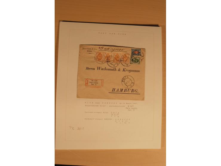 1762/1917, Die Postverbindungen von und nach Riga, Sammlung mit Briefen, Karten und Ganzsachen, dabei die Stempel Rigas ab 17